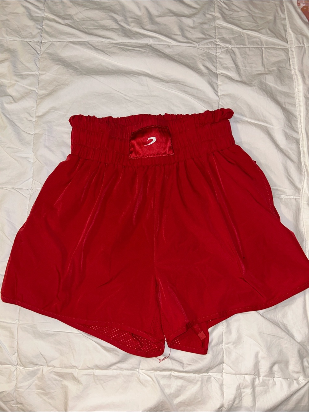 Boxraw Red High-Waist Athletic Shorts